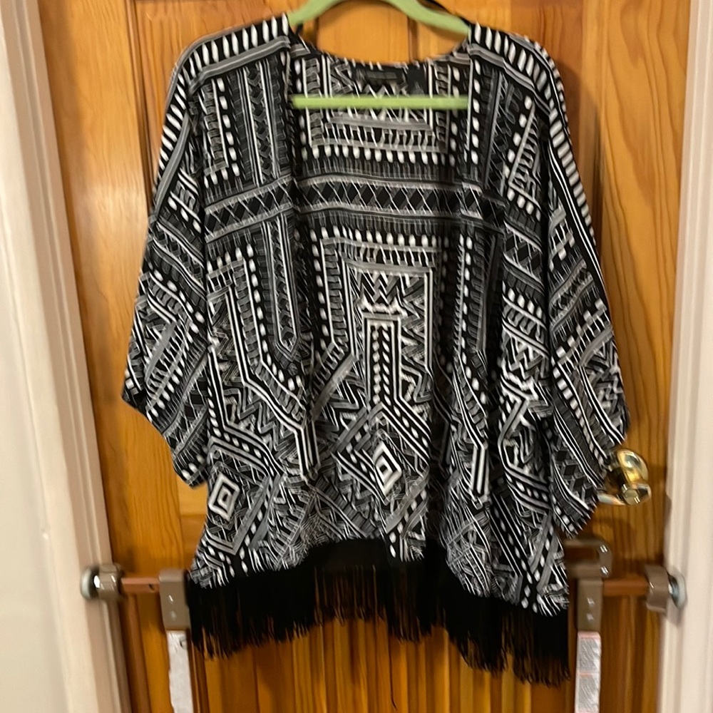 Inc black and white silky jacket